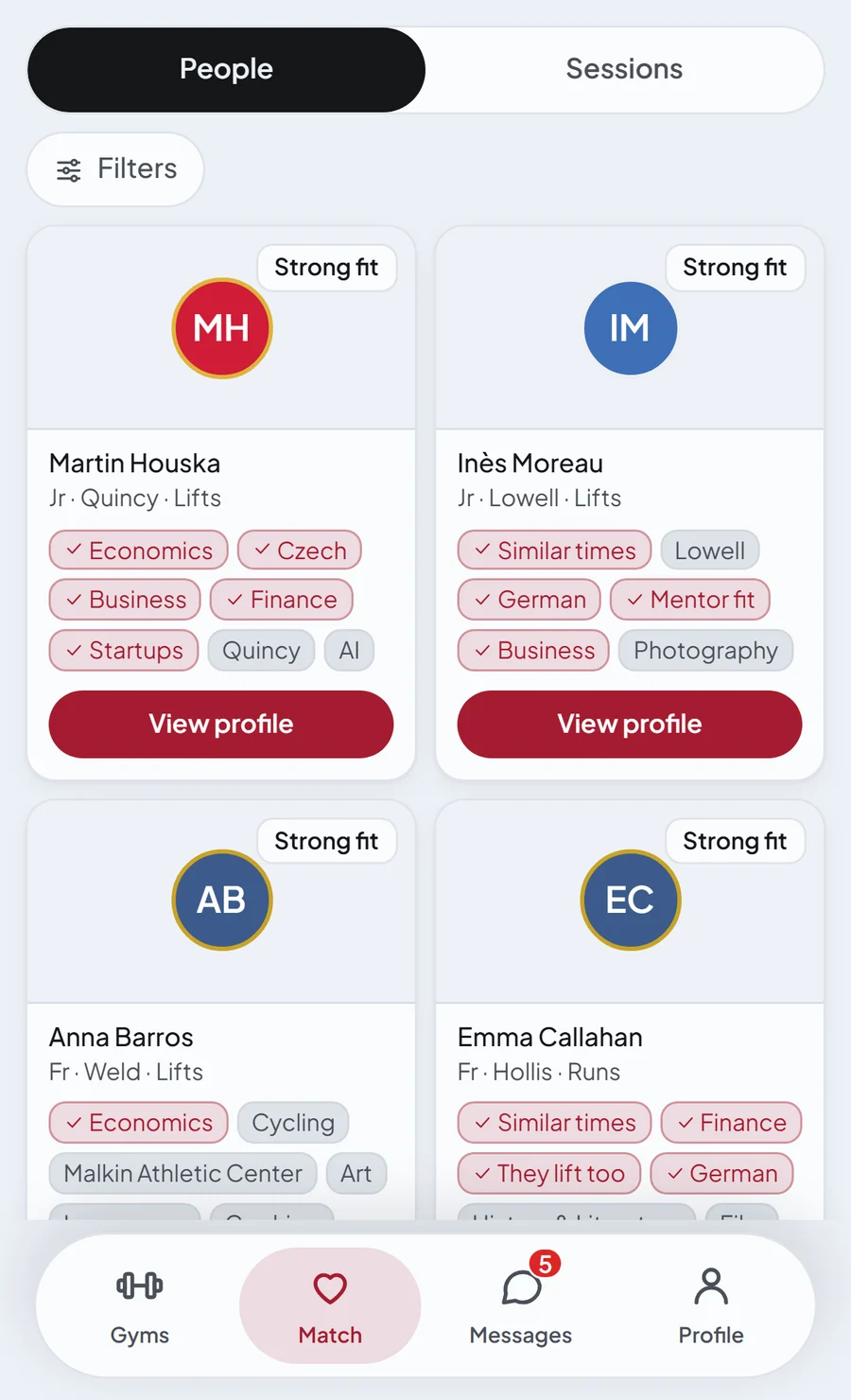 Match: Find training partners. Make friends.